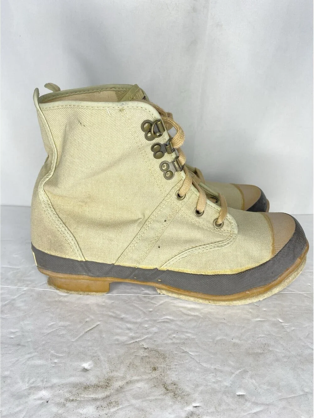 Hodgman Lakestream Wading Outdoor Boots Lace Up Leather Canvas Tan 9 19205